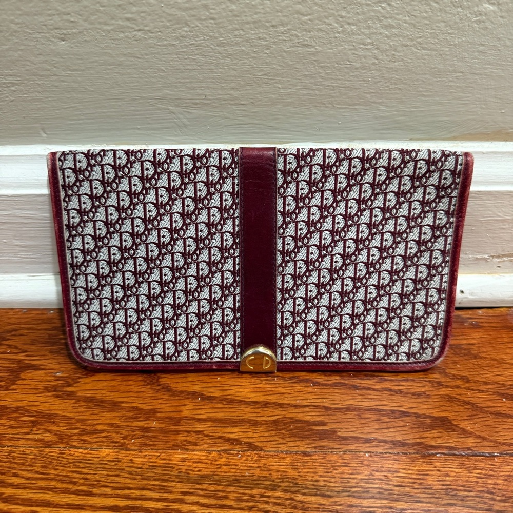 Dior Red and White Monogram Wallet